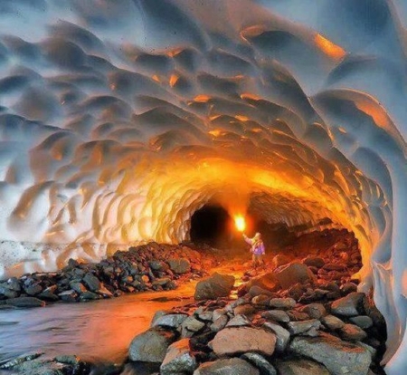 The ice tunnel - nature, ice, amazing, tunnel