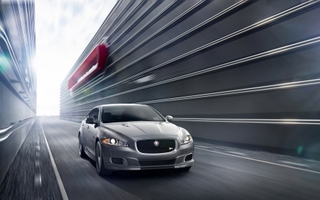 jaguar xjr - british, silver, sedan, jaguar