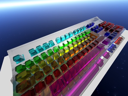 GLASS KEYBOARD - keyboard, yellow, blue, red, green, pink, glass