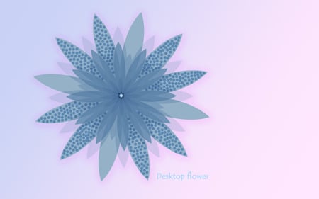 Blue Desktop Flower - blue, flower, pink