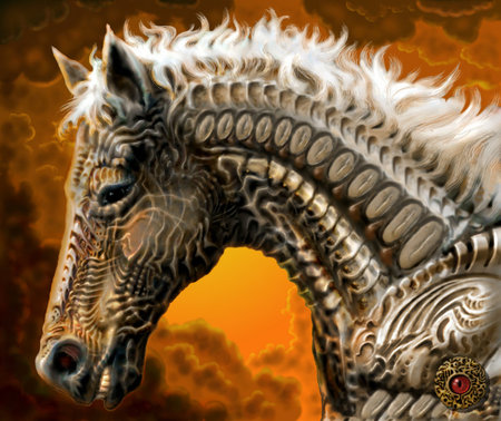 War Horse - abstract, horse, fantasy, 3d