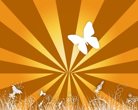 SUNSHINE - bright, yellows, sunshine, wallpaper, butterflies