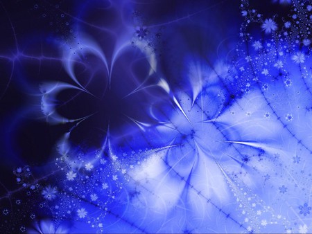 Floral - fractal, blue