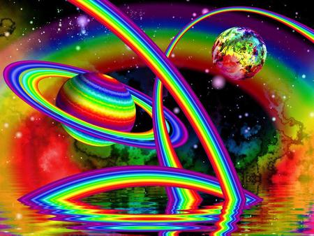 Rainbow - universe, rainbow colors, abstract