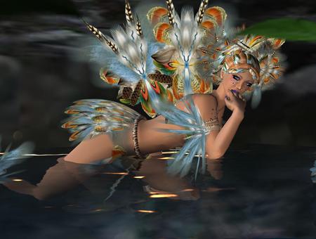 Fairy - fairy, fantasy, water, abstract