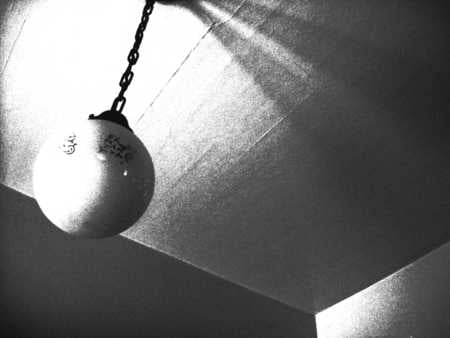 Ball and Chain - bright, lamp, black and white, light, dark