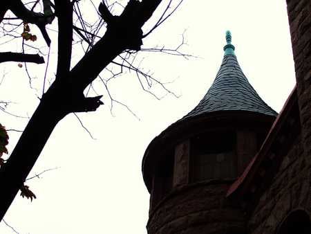 The Tower - church, red, facade, tower, rustic