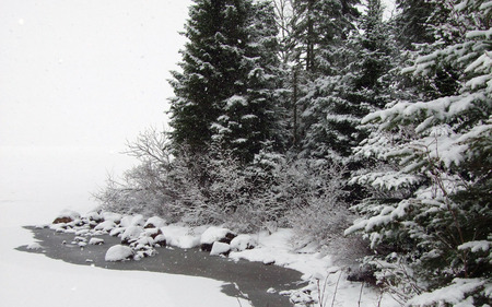 Wakami Lake Snowfall - winter, provincial park, snow, sultan, lake, northern ontario, wakami lake, chapleau