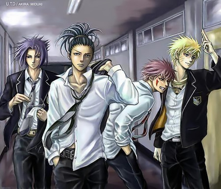 The Modern School...Very Cool !!!! - shikamaru, sasuke, naruto, school, kiba