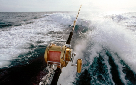 sportsfishing - fishing, ocean, wave, rod