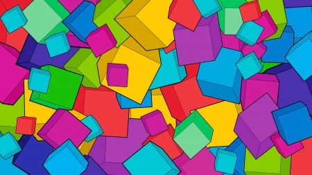 colorful blocks - fun, abstract, colorful blocks, cool, 3d