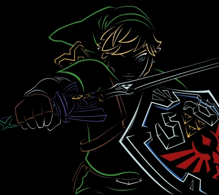 Link outlining - triforce, Zelda, tri, Link, ganon