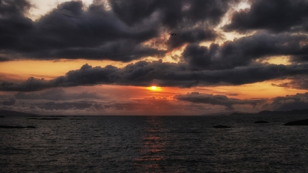 Evening Sky - nature, sky, evening, sun, clouds