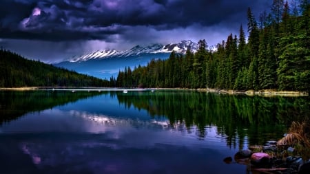 Twilight - Mountain, Forest, Lake, Nature