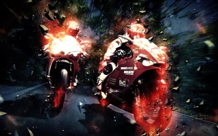 HOT DUCATI Desmosedici RR - characters, flash, speed, wheel