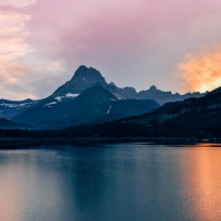 glacier sunset