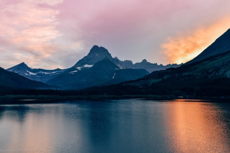 glacier sunset - nature, fun, lake, cool, glacier, sunset