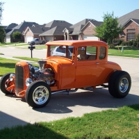 Orange Ford Hot Rod