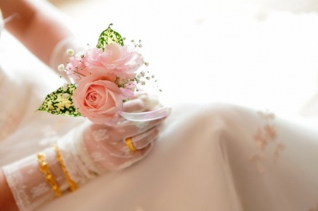 :) - wedding, rose, hands, pink