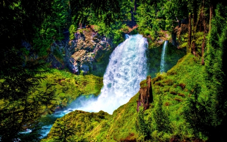 Waterfall - Forest, Narure, Rocks, Waterfall