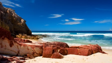 Beach Paradise - waves, sea, summer, rocks