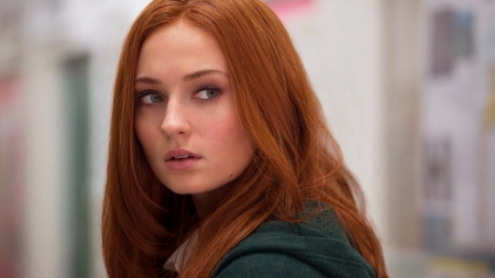 Sophie Turner - actress, red, sophie, turner, head