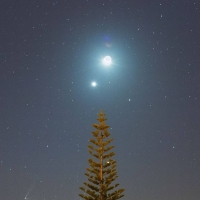 Comet PanSTARRS, Moon, and Venus