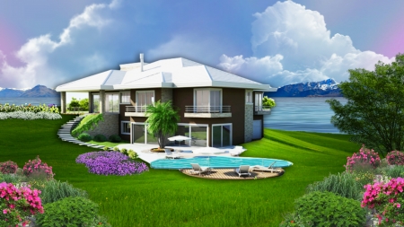 ~*~ Beachside Home ~*~ - flowers, nature, HD wallpaper, beach, landscape, Beachside Home, ocean