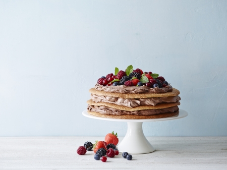 Cake with berries - berries, dessert, cake, yummi