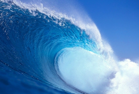 Blue wave - ocean, water, blue, wave