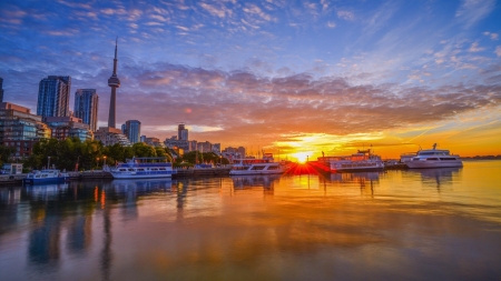 A City Sunset - canada, city, sunset, toronto