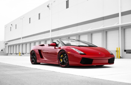 Lamborghini_Gallardo - sports car, red, black rims, conv