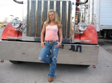 Cowgirl - semi, truck, cowgirl, big rig