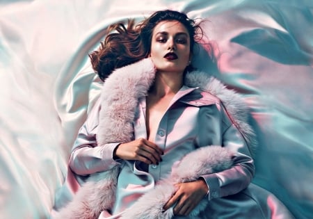 Andreea Diaconu - andreea diaconu, white, pink, model, girl, woman, blue, fashion