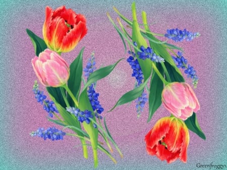 TULIPS - flowers, tulip, creation, abstract