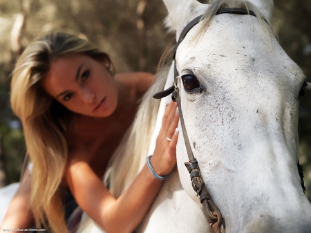 horse girl - cowgirl, horse, farm, model