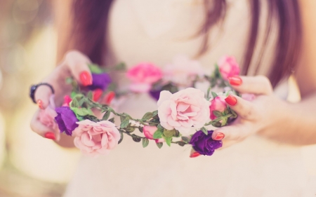 Bride - bride, flowers, photo, pink