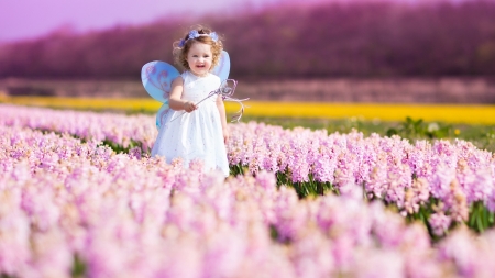 Cute Little Fairy - flowers, girl, baby, spring