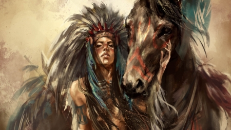 Indian with horse