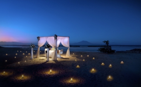 Romantic Diner by the Beach - nature, beach, romantic, diner, sea