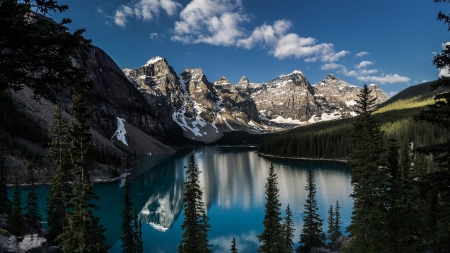 Lake - nature, mountains, lake, snow