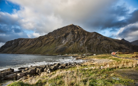 Mountain - nature, rock, mountain, river