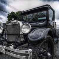 rain on a vintage ford hdr