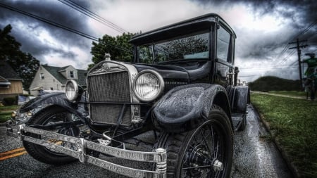 rain on a vintage ford hdr