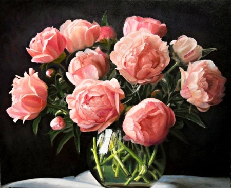 Roses-Painting- - beautiful, painting, roses, pink