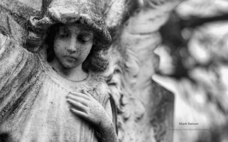 Angel - abstract, sculpture, angel, photography, wallpaper, black and white