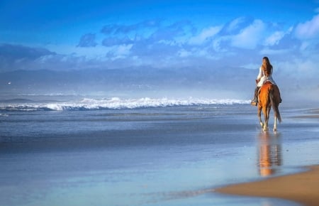 One afternoon - woman, alone, ride, horse