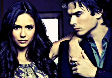 Elena and Damon (oil painting)