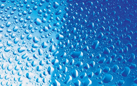 Water drops - summer, blue, water drops, glass