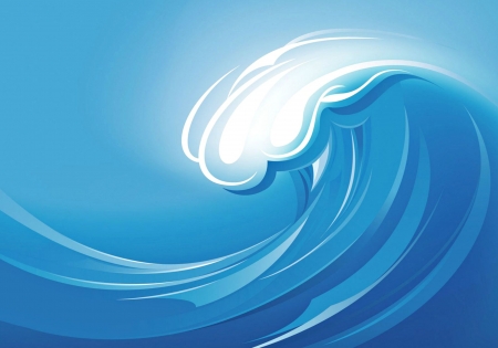 Wave - white, summer, wave, sea, vector, abstract, blue